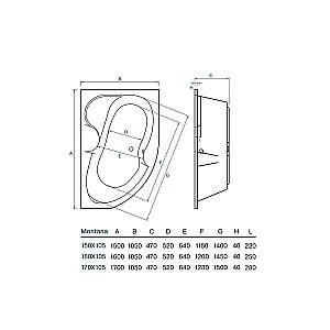Ванна акриловая Koller Pool Montana 150x105 MONTANA150X105L белая купить в интернет-магазине Sanbest