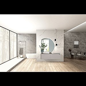 Тумба с раковиной Black&White Universal U915 140 серая для ванной в интернет-магазине Sanbest