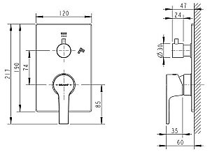 Смеситель для душа Bravat PROLATE P69219CP-2-ENG купить в интернет-магазине сантехники Sanbest