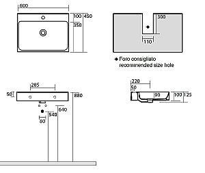 Раковина подвесная Kerasan Cento 60 3531bi*1 белая купить в интернет-магазине Sanbest