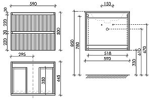 Тумба с раковиной Sancos SNOB T SNT60SM 60 Doha Soft для ванной в интернет-магазине Sanbest