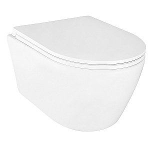 Унитаз подвесной Azario UNO с инсталляцией Loranto и кнопкой, безободковый, с сиденьем микролифт, белый купить в интернет-магазине Sanbest