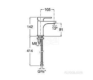 Смеситель для раковины Roca L20 5A3E09C0M купить в интернет-магазине сантехники Sanbest