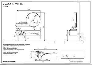 Тумба с раковиной Black&White Gravity V-2400 180 серая для ванной в интернет-магазине Sanbest