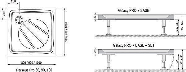 Душевой поддон Ravak Galaxy Pro Perseus 100х100 купить в интернет-магазине Sanbest