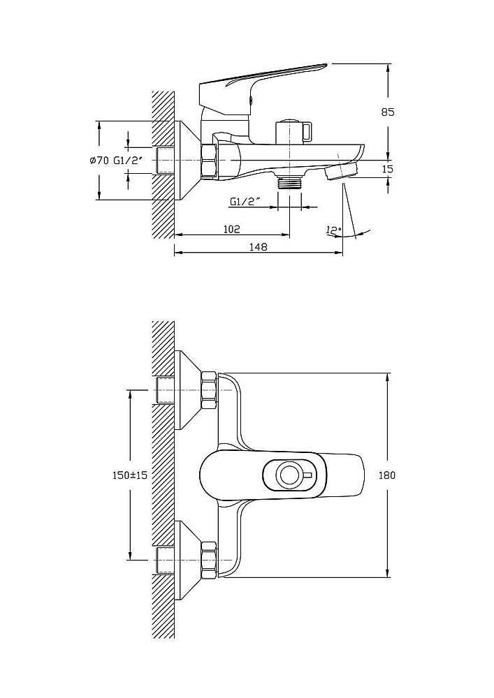 Смеситель для ванны Rush Edge ED7735-44 купить в интернет-магазине сантехники Sanbest