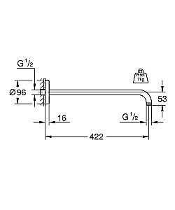 Душевой кронштейн Grohe Rainshower 26146000 купить в интернет-магазине сантехники Sanbest