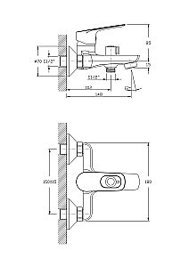 Смеситель для ванны Rush Edge ED7735-44 купить в интернет-магазине сантехники Sanbest