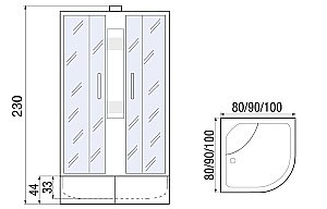 Душевая кабина River Nara Б/К XL 100/44 MT 10000006203 купить в интернет-магазине Sanbest