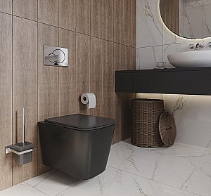 Унитаз подвесной Grossman GR-4441BMS безободковый, с крышкой микролифт, черный матовый купить в интернет-магазине Sanbest