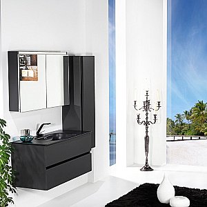 Тумба с раковиной Armadi Art Vallessi 120 антрацит глянец для ванной в интернет-магазине Sanbest