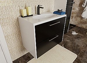 Тумба с раковиной Эстет Vegas 60 любой цвет тумбы и раковины с блестками под заказ для ванной в интернет-магазине Sanbest