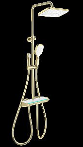 Душевая система с термостатом WONZON & WOGHAND MUSE Lumia, Брашированное золото (WW-B4174-BG) купить в интернет-магазине сантехники Sanbest