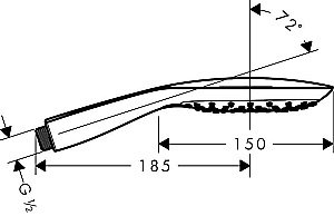 Душевая лейка Hansgrohe Raindance Select E 150 3jet 26551000 купить в интернет-магазине сантехники Sanbest