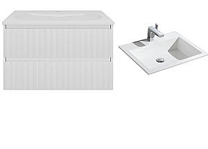 Тумба с раковиной Vincea Welle 80 VMC-2WL800MW/VCB-13800W белая матовая/раковина белая для ванной в интернет-магазине Sanbest