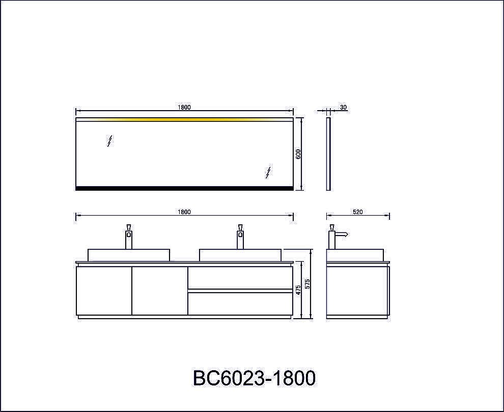 Зеркало Orans BC-6023 180 в ванную от интернет-магазине сантехники Sanbest