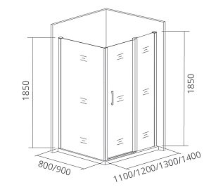 Душевой уголок Good door LATTE WTW+SP 110x80 прозрачный купить в интернет-магазине Sanbest