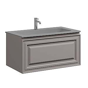 Тумба с раковиной Sancos Very VR80SM+CN7012MH 80 Doha Soft/раковина антрацит матовый для ванной в интернет-магазине Sanbest