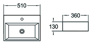 Раковина накладная SantiLine 51 SL-1006 белая купить в интернет-магазине Sanbest