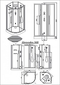 Душевая кабина Acquazzone Alexandra 90х90 купить в интернет-магазине Sanbest