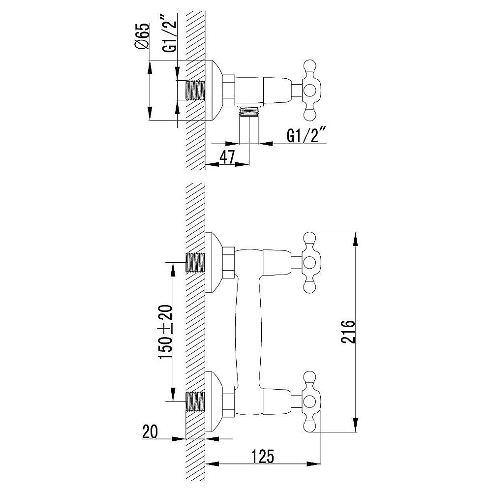 Смеситель для душа Lemark Vintage LM2803B купить в интернет-магазине сантехники Sanbest