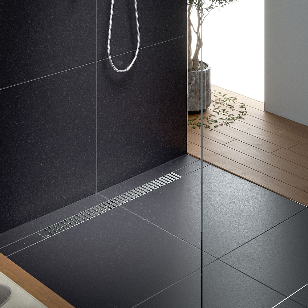 Душевой лоток TIMO Drain System 600 с вставкой "lines", Хром купить в интернет-магазине Sanbest