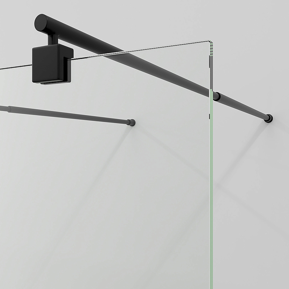 Душевое ограждение WasserKRAFT Vechte 60W46MB 110 фиксатор черный/стекло прозрачное купить в интернет-магазине Sanbest