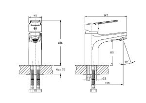 Смеситель для раковины Rush Balearic BA3935-11 купить в интернет-магазине сантехники Sanbest