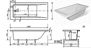 Ванна Эстет Дельта 190х90 купить в интернет-магазине Sanbest
