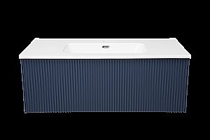 Тумба с раковиной LA FENICE TERRA Blu Grigio 100 синяя для ванной в интернет-магазине Sanbest