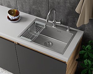 Кухонная мойка D&K 60х45 DKS604504 сатин купить в интернет-магазине сантехники Sanbest