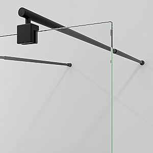 Душевое ограждение WasserKRAFT Vechte 60W46MB 110 фиксатор черный/стекло прозрачное купить в интернет-магазине Sanbest