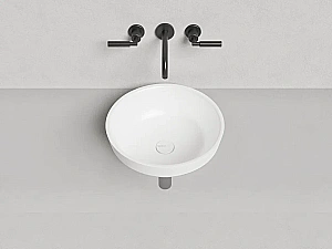 Раковина врезная сверху столешницы Salini MAREA 03 1802203M 41,5 из искусственного камня S-Stone, белая матовая купить в интернет-магазине Sanbest