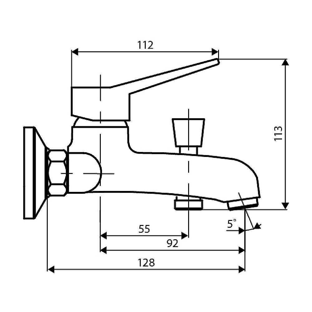 Смеситель для ванны Dorff Optima D2010000 хром купить в интернет-магазине сантехники Sanbest