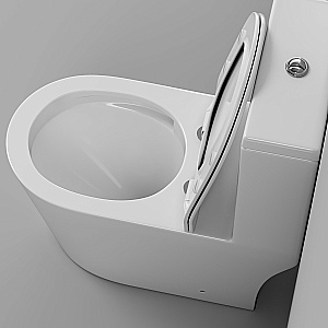 Унитаз моноблок Grossman Classic GR-4487SQ безободковый, с бачком, с крышкой микролифт, смыв торнадо, белый купить в интернет-магазине Sanbest