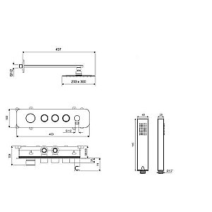 Душевая система Excellent Krotos 8036 хром купить в интернет-магазине сантехники Sanbest