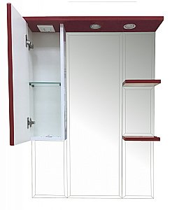 Зеркало со шкафом Misty Жасмин 74 красная пленка в ванную от интернет-магазине сантехники Sanbest