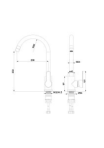 Смеситель для кухни WONZON & WOGHAND, Белый матовый (WW-AE4554-MW) купить в интернет-магазине сантехники Sanbest