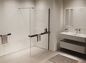 Душевая перегородка Vincea Walk-In VSW-1HR110CLGM 110x200 профиль вороненая сталь/стекло прозрачное купить в интернет-магазине Sanbest