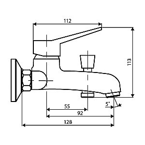 Смеситель для ванны Dorff Optima D2010000 хром купить в интернет-магазине сантехники Sanbest
