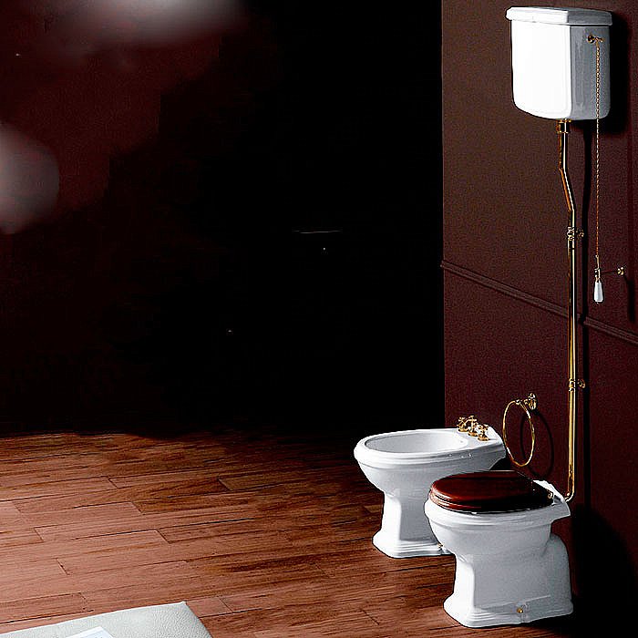 Унитаз с высоким бачком Simas Arcade AR801 белый/золото купить в интернет-магазине Sanbest