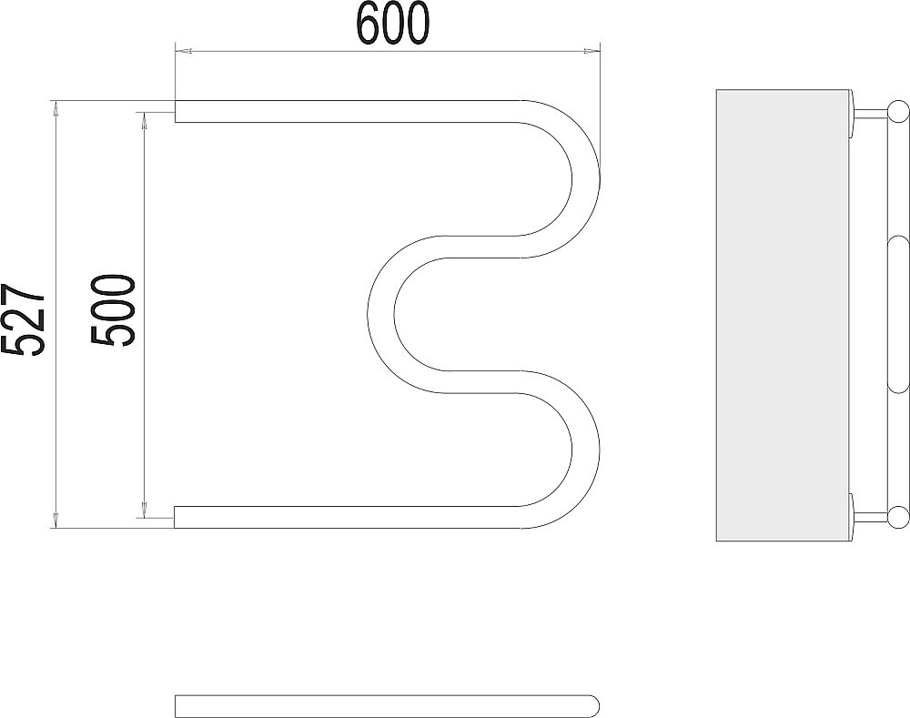 Полотенцесушитель водяной Terminus М-обр AISI 25 500х600 купить в интернет-магазине сантехники Sanbest