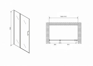 Душевая дверь Abber Sonnenstrand AG04110S 110 купить в интернет-магазине Sanbest