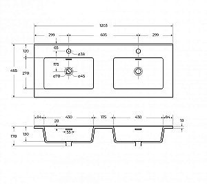 Тумба с раковиной Cezares TIFFANY 120 55332+50135 Verde opaco для ванной в интернет-магазине Sanbest