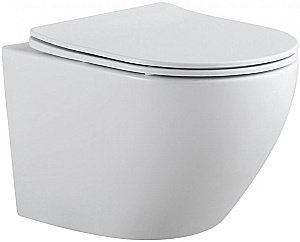 Унитаз подвесной River Michigan 520 WT 10000013705 белый, безободковый, с крышкой микролифт, слив торнадо купить в интернет-магазине Sanbest