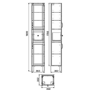 Пенал Iddis Oxford 36 OXF36L0i97 светло-серый для ванной в интернет-магазине сантехники Sanbest