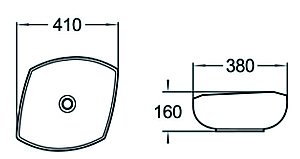 Раковина накладная SantiLine 41 SL-1026 белая купить в интернет-магазине Sanbest