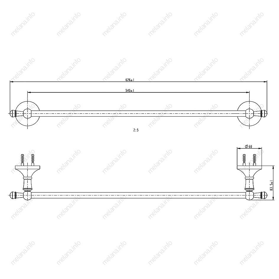 Полотенцедержатель Melana MLN-821001 золото купить в интернет-магазине сантехники Sanbest