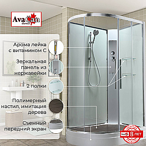 Душевая кабина AvaCan EM Серия EM2912 NT 120х90 без крыши прозрачная купить в интернет-магазине Sanbest