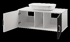 Тумба с раковиной Misty RICHARD 06105-24-01 105 белая/черная для ванной в интернет-магазине Sanbest